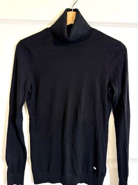 Women's LAUREN Ralph Lauren Black Cotton Turtle Neck Pullover Sweater
